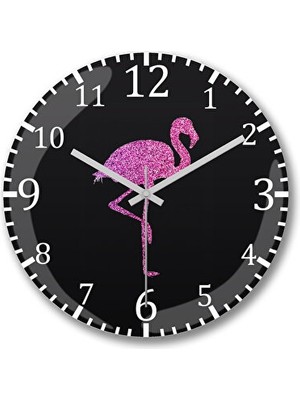 Elarque Duvar Saati Gerçek Cam Bombeli Flamingo 3 - Modern ve Şık Dekor
