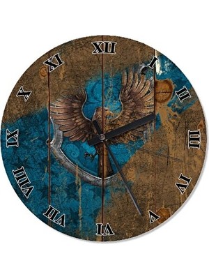 Elarque Duvar Saati Harry Potter Temalı, 30 cm Çaplı Sessiz , Ravenclaw