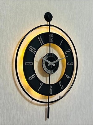 Elarque Duvar Saati Orta Boy Metal ve Gerçek Camlı , 50X70 cm