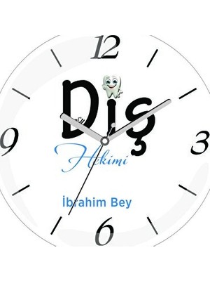 Elarque Duvar Saati Kişiye Özel Diş Hekimi Temalı Ç