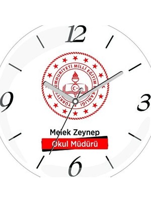 Elarque Duvar Saati Kişiye Özel Okul Müdürü Çerçeveli , Özel Tasarım