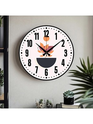 Elarque Duvar Saati Türkçe Rakamlı Uv Baskılı Sessiz , 40CM