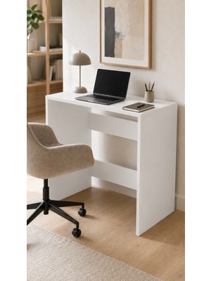 Mossano Simpo Çalışma Masası Beyaz Çok Amaçlı Masa 77 cm Yükseklik 75 cm Genişlik 52 cm Derinlik