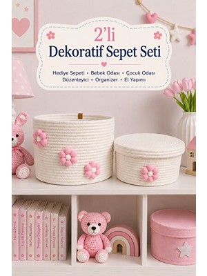 Elarque Sepet Bebek ve Çocuk Odası Çok Amaçlı Oyuncak Sepeti ve Hediye Seti