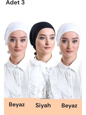 ALDAIYR 3 Adet Düz Dikişsiz Penye Bone