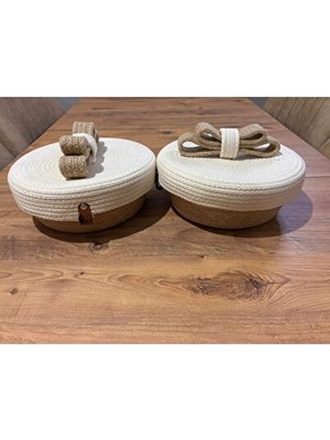 Elarque Sepet Kapaklı Dekoratif - 2'li Set, Şık ve Kullanışlı Saklama