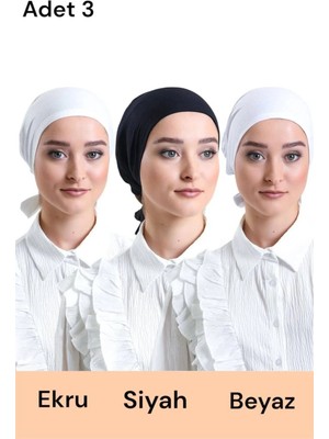 ALDAIYR 3 Adet Düz Dikişsiz Penye Bone