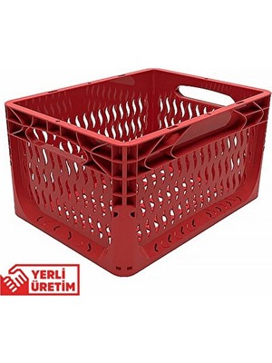 Elarque Sepet Sağlam ve Kokusuz Kırmızı Plastik , 21 Litre