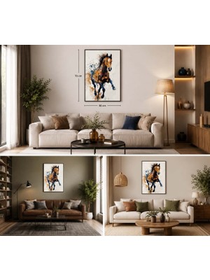 Ti Play At Figürlü Watercolor Duvar Tablosu 50X70CM - Pvc Canlı Uv Baskı Çerçevesiz Tablo