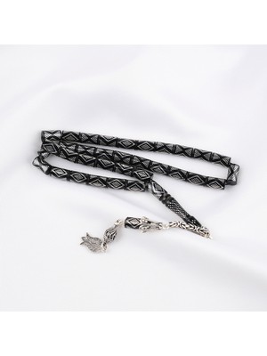 Lapisdo Kuka  925AYAR Gümüş Çakım ve Gümüş Püskül Kesme Kesim 5.5x9.5mm Tesbih