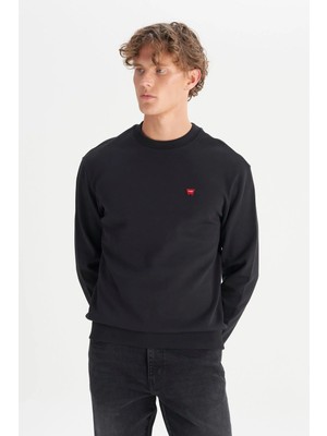 Wrangler Erkek Patch Logo Sweatshirt Siyah