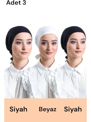 ALDAIYR 3 Adet Düz Dikişsiz Penye Bone