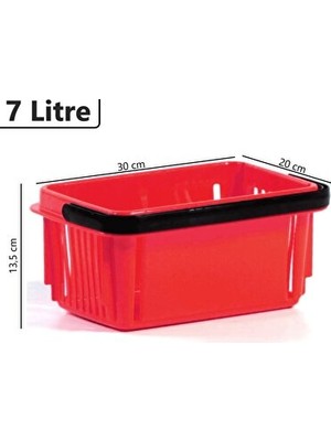 Elarque Sepet Kırmızı Plastik Kozmetik ve Alışveriş El Sepeti