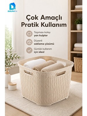 Elarque Sepet Örgü Kare Sele - Çok Amaçlı Saklama ve Taşıma