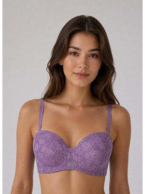 Velina Secret Lotus Cup Balenli Desteksiz Toparlayıcı Sütyen - Mor