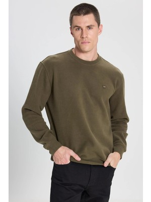 Wrangler Selanik Bisiklet Yaka Sweatshirt Khaki