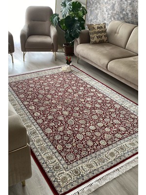 Romeda Home Hanedan, Osmalı Ipeksi Yün Tuşeli Triko Akrilik Dokuma Oturma Odası ve Salon Halısı