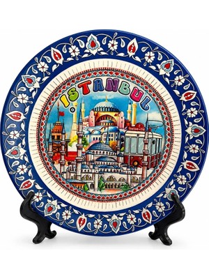 Uzman Toptan Istanbul Temalı Porselen Dekoratif Tabak 20 cm ALK5844