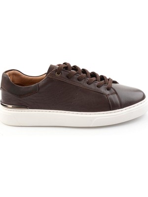 Bambi Kahve Hakiki Deri Erkek Sneaker E01595327543