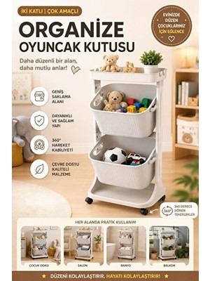 Elarque Sepet Iki Katlı Çok Amaçlı Oyuncak ve Gıda Düzenleyici