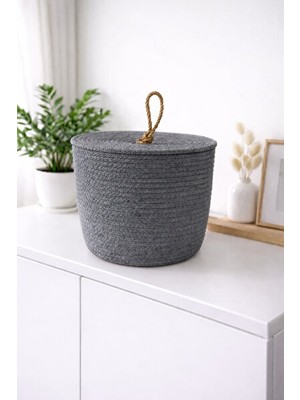 Elarque Sepet Kapaklı Çok Amaçlı Dekoratif Organizer, 20X20 cm