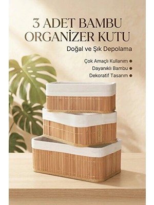 Elarque Sepet Bambu Kare Hasır , Çok Amaçlı ve Dekoratif Set
