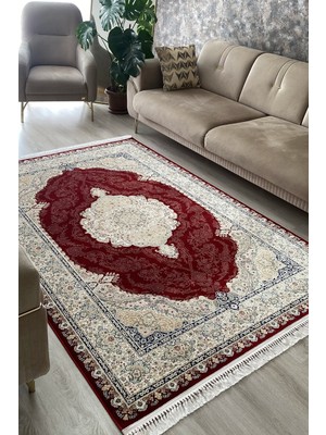 Romeda Home Hanedan, Osmalı Ipeksi Yün Tuşeli Triko Akrilik Dokuma Oturma Odası ve Salon Halısı