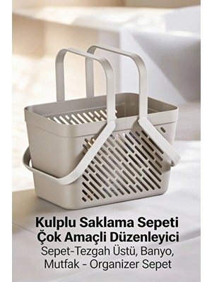Elarque Sepet Gri Çok Amaçlı Kulplu , Mutfak ve Banyo Organizeri