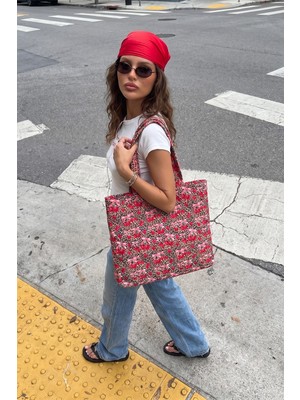 Bahels Kadın Leopard & Cherry Shopper Tote Bag