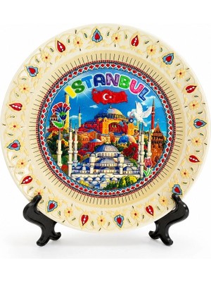 Uzman Toptan Istanbul Temalı Porselen Dekoratif Tabak 20 cm ALK5846