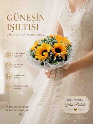 Ayçiçeği ve Cipsolu Gelin Çiçeği