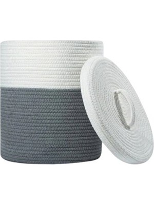 Elarque Çamaşır Sepeti Kapaklı Çok Amaçlı Depolama Sepeti, 30X30 Cm, Düzenleyici ve Organizatör