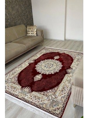 Romeda Home Hanedan, Osmalı Ipeksi Yün Tuşeli Triko Akrilik Dokuma Oturma Odası ve Salon Halısı