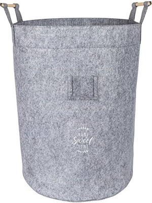 Elarque Çamaşır Sepeti Katlanabilir Çok Amaçlı Saklama ve Düzenleme Sepeti, Keçe Organizer, 45X34X