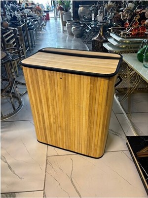 Elarque Çamaşır Sepeti Bambu Iki Gözlü , Doğal ve Estetik Çözüm