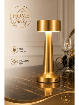 Btm Home USB Şarjlı Dokunmatik LED Masa Lambası – 3 Işık Modlu, Renkli, Kademeli Parlaklık Ayarı