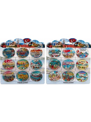 Uzman Toptan Istanbul Temalı Silikon Buzdolapı Süsü Magnet 9'lu Set ALK5807