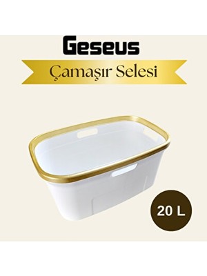 Elarque Çamaşır Sepeti Altın Renkli ve Temizlik Kovası Seti, Şık ve Kullanışlı