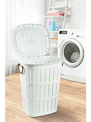 Elarque Çamaşır Sepeti Bambu Halat Detaylı - Şık ve