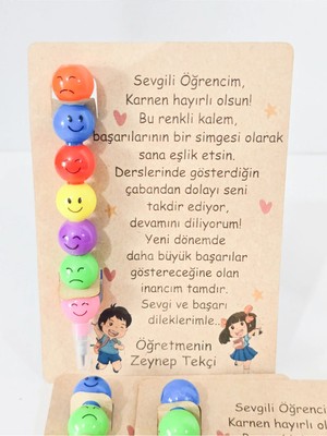 Wi Fro 15 Adet Kişiye Özel Karne Hediyesi Emoji Yumurtlayan Renkli Emojili Kalem