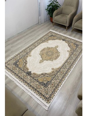 Romeda Home Hanedan, Osmalı Ipeksi Yün Tuşeli Triko Akrilik Dokuma Oturma Odası ve Salon Halısı