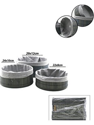 Elarque Sepet Gri Yuvarlak Bambu Kar Organizer , Modern ve Dayanıklı Saklama Çözümü