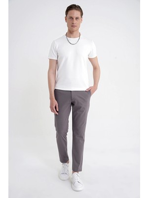 Efor Erkek Comfort Fit Rahat Kalıp Yan Cep Pamuklu Dokulu Vizon Pantolon P 1219