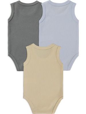 Mini Damla Minidamla Askılı Basic 3'lü Set 1-18 Ay Çıtçıtlı Badi - Mavi