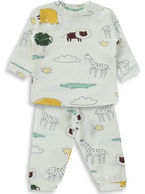 Civil Baby Safari 6-18 Ay Pijama Takımı - Ekru