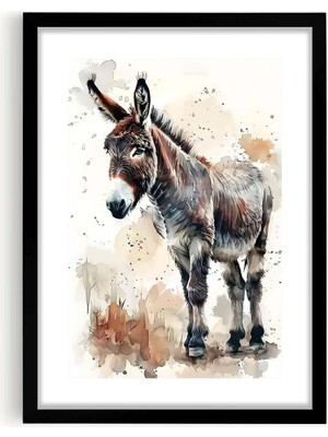Ti Play Eşek Figürlü Watercolor Duvar Tablosu 50X70CM - Pvc Canlı Uv Baskı Çerçevesiz Tablo