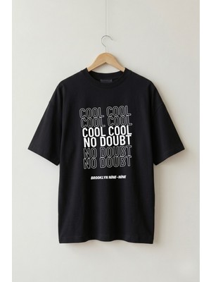 Maison De Mode Oversize Unisex Siyah Brooklyn Nine-Nine Replik Baskılı Tişört