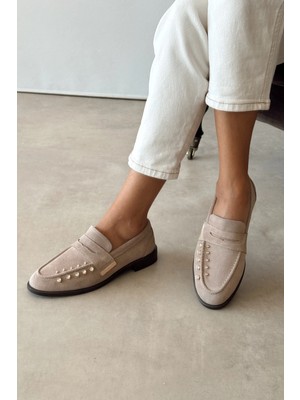 Nope21 Prag Bej Hakiki Deri Loafer