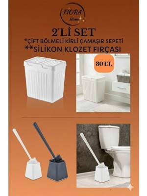 Elarque Çamaşır Sepeti Çift Bölmeli Katlanabilir , Pratik ve Hacimli Kullanım