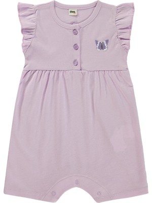 Civil Baby Kelebek Baskılı Kolu Büzgülü 6-18 Ay Tulum - Lila